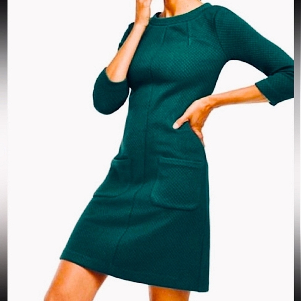 Boden Marisol Green Quilted Jacquard Dress *Great for Christmas Holiday Party